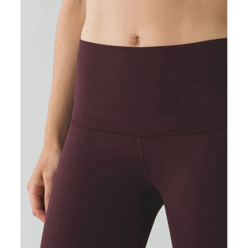 LULULEMON Wunder Under Pant Stirrup Bordeaux Drama High Rise RARE Legging 6